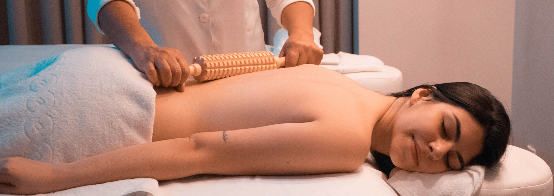 Professional massage therapist hands